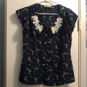 Beach Bash by Art & Tatyana blouse. Size XL.